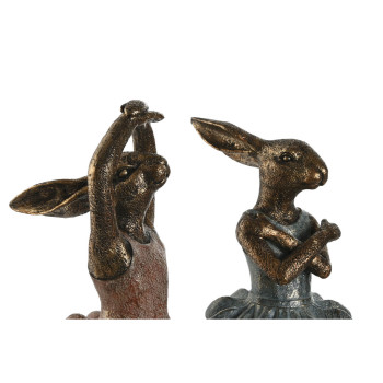 Dekoratīvās figūriņas Home ESPRIT Zils Rozā Bronza Romantiski Baletdejotājs 13 x 12 x 30,5 cm (2 gb.),,,