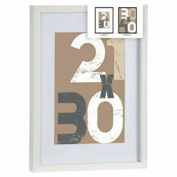 Настенные фоторамки Белый Cтекло Деревянный MDF 32,5 x 2,5 x 42,5 cm (6 штук)