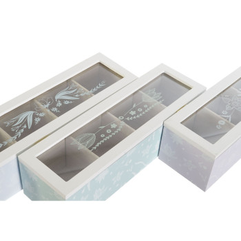 Infusioonide Karp DKD Home Decor Sinine Roheline Lillla Kristall Puit MDF (3 Ühikut)
