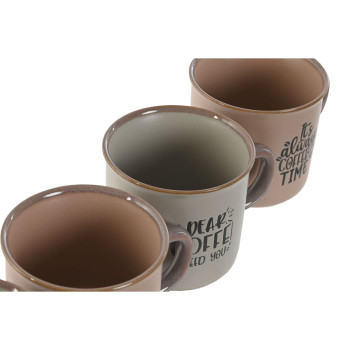 Komplekts ar kafijas tasēm Home ESPRIT Zils Rozā Keramika 180 ml