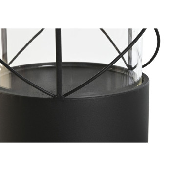 Candleholder Home ESPRIT Black Metal Crystal 24,5 x 24,5 x 46 cm (2 Units),,,