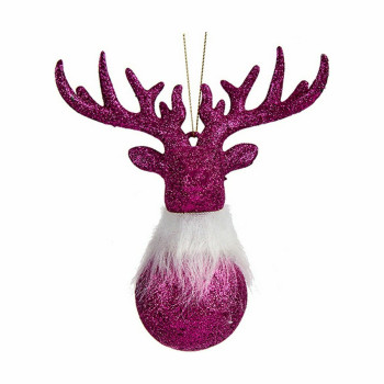 Jõuluehe Põhjapõder Fuksiaroosa Plastmass Läige 13,5 x 15,5 x 7 cm (24 Ühikut),,,