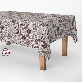 Staltiesės rulonas Exma Apsauga nuo dėmių Gėlės 140 cm x 25 m Ruda,,,
