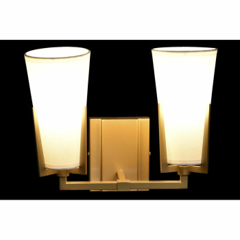 sienas Lampa DKD Home Decor Stikls Bronza Metāls Poliesters Balts (30 x 18 x 23 cm),,,