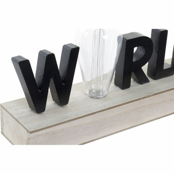 Apgaismojošs dekors DKD Home Decor World Melns Metāls Koks MDF 30 x 40 cm 34 x 8 x 16 cm,,,