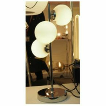 Galda lampa DKD Home Decor 26 x 26 x 59 cm Stikls Sudrabains Metāls Balts 220 V 50 W 23 x 23 x 49 cm,,,