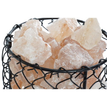 Apgaismojošs dekors DKD Home Decor Sāls Melns Oranžs 15 W 17 x 17 x 17 cm,,,