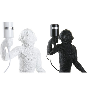 Galda lampa DKD Home Decor 31 x 34 x 55 cm Melns Balts Sveķi 220 V 50 W (2 gb.),,,