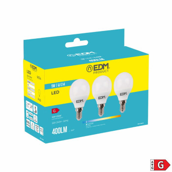 Pakuotėje 3 LED lemputės EDM 98202 G 35 W 5 W 50 W E14 400 lm d 4,5 x 8 cm (6400 K),,,