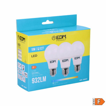 Pakuotėje 3 LED lemputės EDM 98207 F 60 W 10 W 68 W E27 810 Lm 932 Lm d 6 x 10,8 cm (6400 K),,,