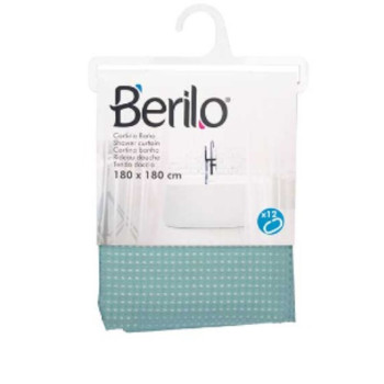 Занавеска для душа Berilo SC-POLY-UD1-GREEN Бирюзовый зеленый полиэстер 180 x 180 cm Очки (12 штук)