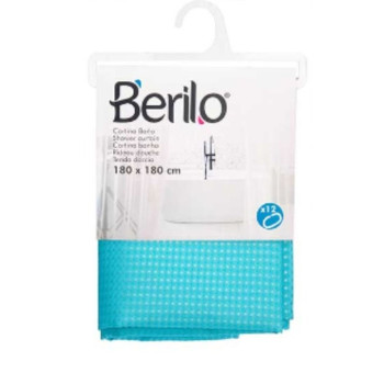 Занавеска для душа Berilo SC-POLY-UD1-BLUE Синий полиэстер 180 x 180 cm Очки (12 штук)