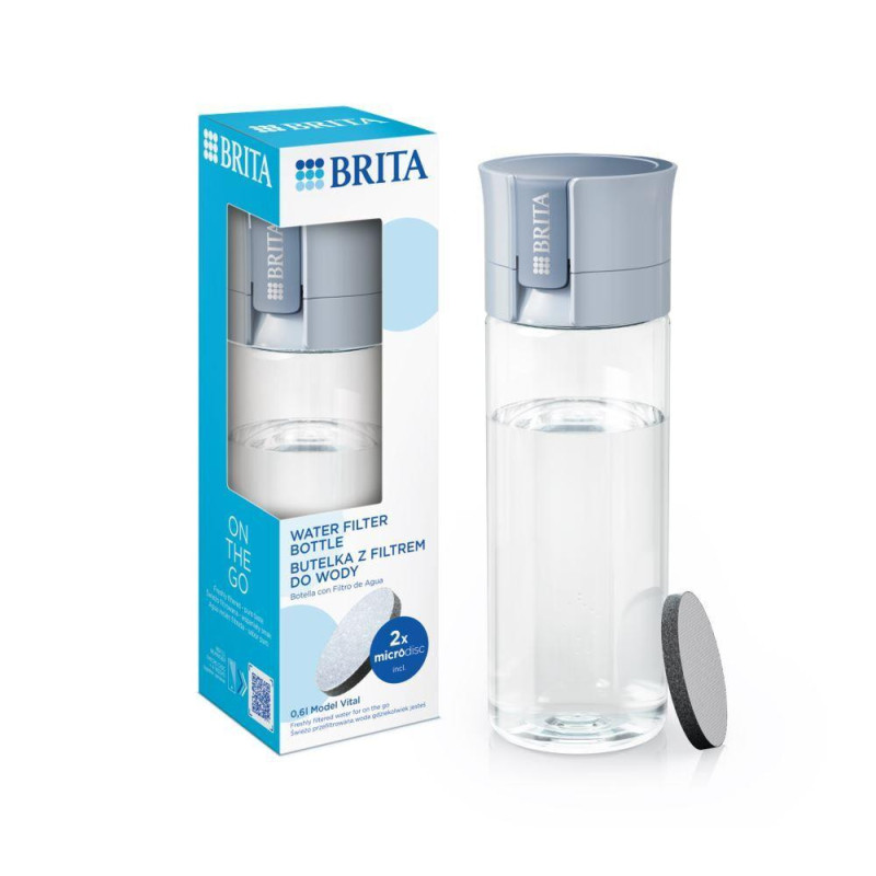 VITAL ДЛЯ ВОДЫ  PUDELE AR ФИЛЬТРОМ  600ML, GAIŠI СИНИЙ , BRITA