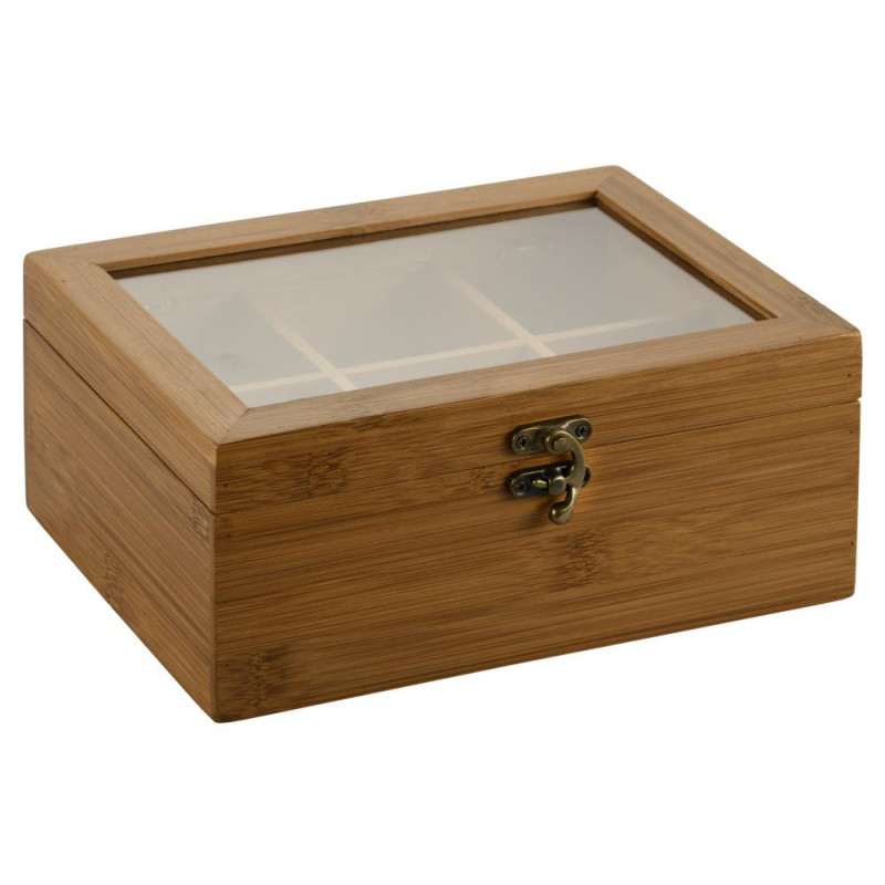 TEA   BOX , 6 SECTIONS , BAMBOO , Kesper