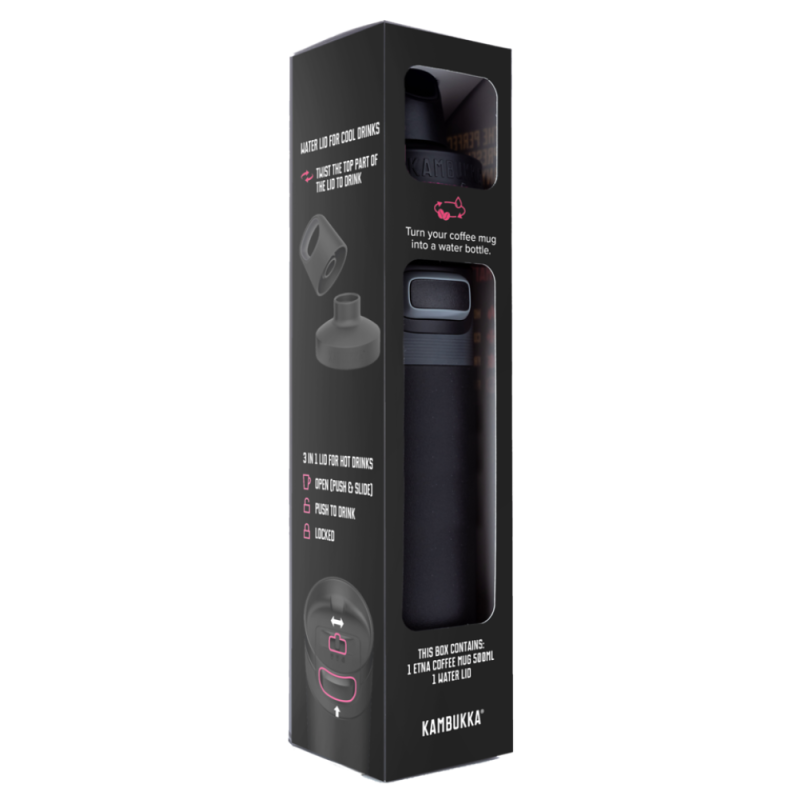 GIFT SET. ETNA TERMOMUG 500ML, black , NER.TĒR.+ RENO VĀCIŅŠ, Kambukka