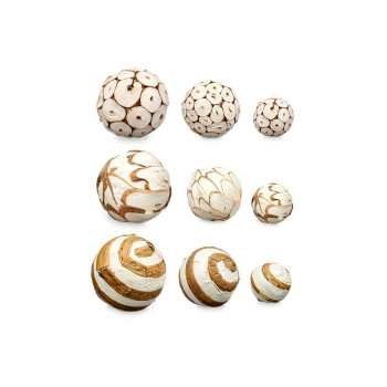 Set of Decorative Balls Белый Коричневый (12 штук)