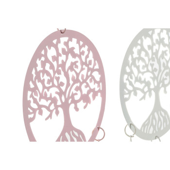 Hanging decoration DKD Home Decor Tree White Beige Grey Pink 15 x 3 x 44 cm (4 Units),,,