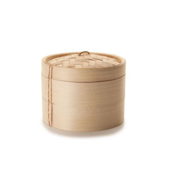 Bamboo steamer with lid set of 3 parts D20 h-23cm