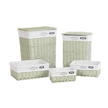Daudzfunkcionāls grozs DKD Home Decor Zaļš pīts 44 x 34 x 56 cm 5 Daudzums,,,