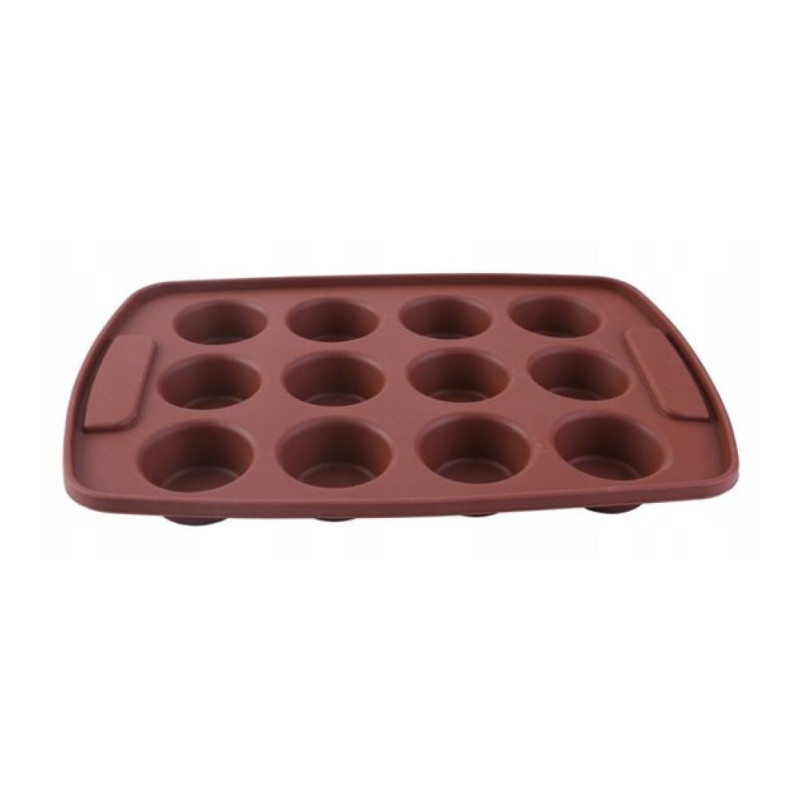 SILIKONA FORMA D4.5CM, 12KEKSIŅIEM 29x20CM BRŪNA, KHT38, Prymus-AGD