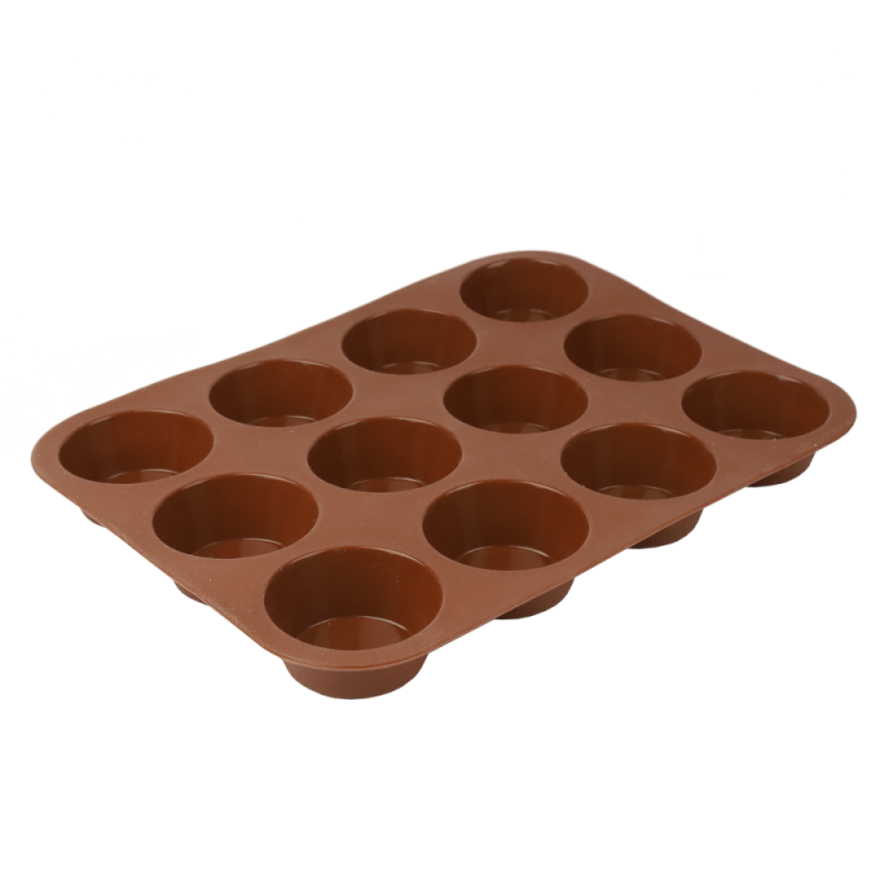 SILIKONA FORMA D6.5CM, 12KEKSIŅIEM 33.5X22CM BRŪNA, KHT46, Prymus-AGD