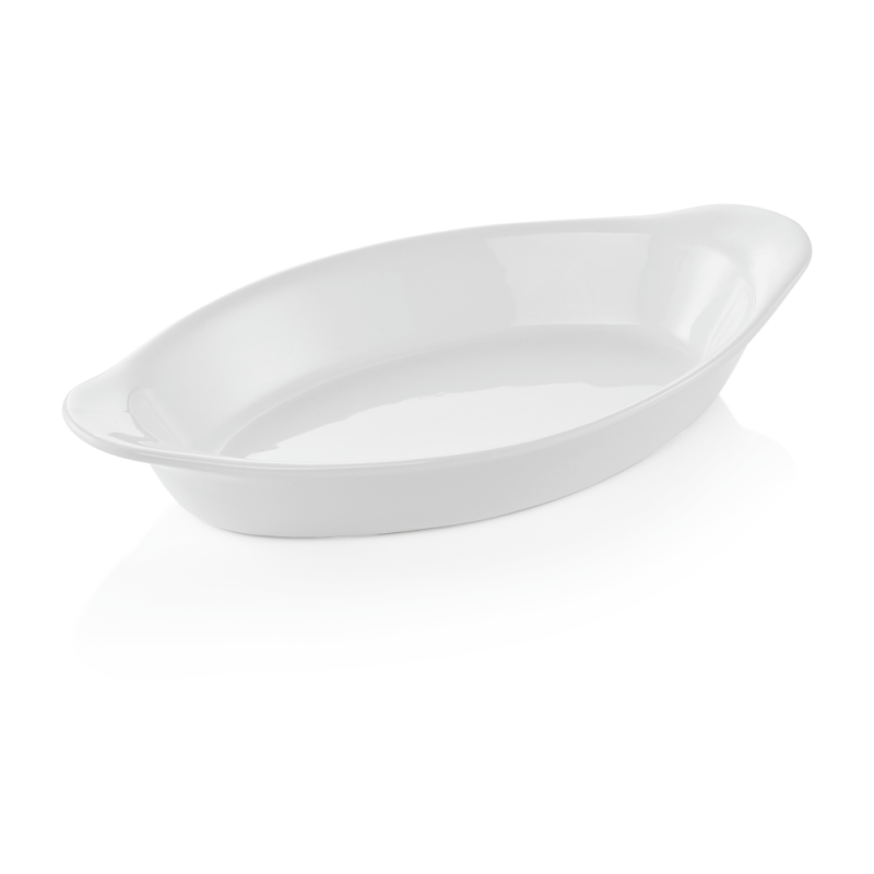 BAKING FORM  25X13X3.5CM, WHITE , PORCELĀNS, WAS