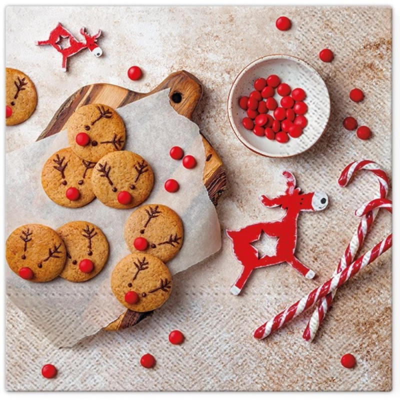 [Z] NAPKINS  33X33CM CHRISTMAS GINGERBREAD COOKIES, Paw Decor Collection