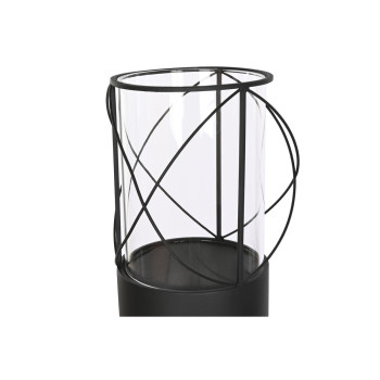 Galda paliktņu komplekts Home ESPRIT Melns Metāls Stikls 27 x 27 x 125 cm (2 gb.),,,