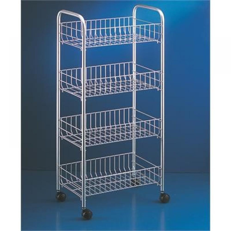 ASCONA PLAUKTS UZ RITEŅIEM 41X26X85 CM 4-STĀVU, POLYTHERM PĀRKL., Metaltex