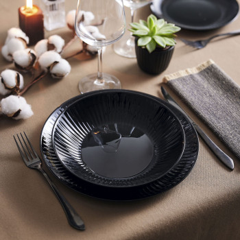 Dziļais šķīvis Luminarc Cottage Melns Stikls 20 cm (24 gb.)