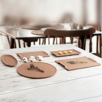 Užkandžių dėklas Quid Mineral Gres Degtas molis Keramikinis 30 x 18 cm (6 vnt.)