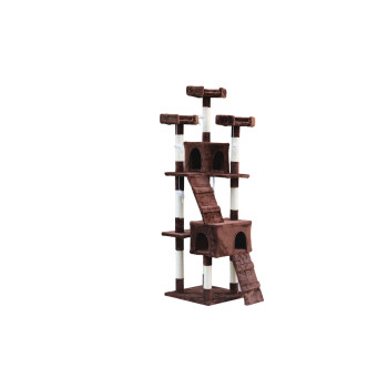 Cat scratching post Gloria 50 x 50 x 170 cm Brown Wood Paper Sisal,,,
