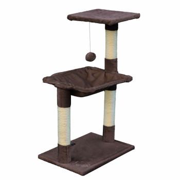 Cat scratching post Gloria 36 x 50 x 83 cm Brown Wood Steel Sisal,,,