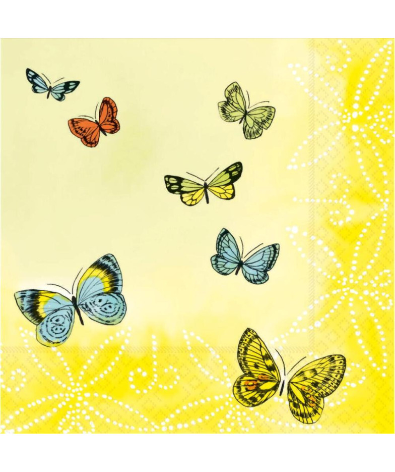 PAPILLONS SALVETES 33X33CM DZELTENAS AR TAUREŅIEM 20GB 0.114KG/IEP, Pap Star