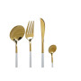 Cutlery DKD Home Decor White Golden Stainless steel 4,5 x 2,5 x 20,5 cm 24 Pieces,,,,
