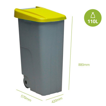 Rūšiavimo šiukšlių dėžė Denox Geltona 110 L,,,