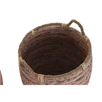Набор корзин DKD Home Decor Персик Натуральный Boho 52 x 52 x 58 cm
