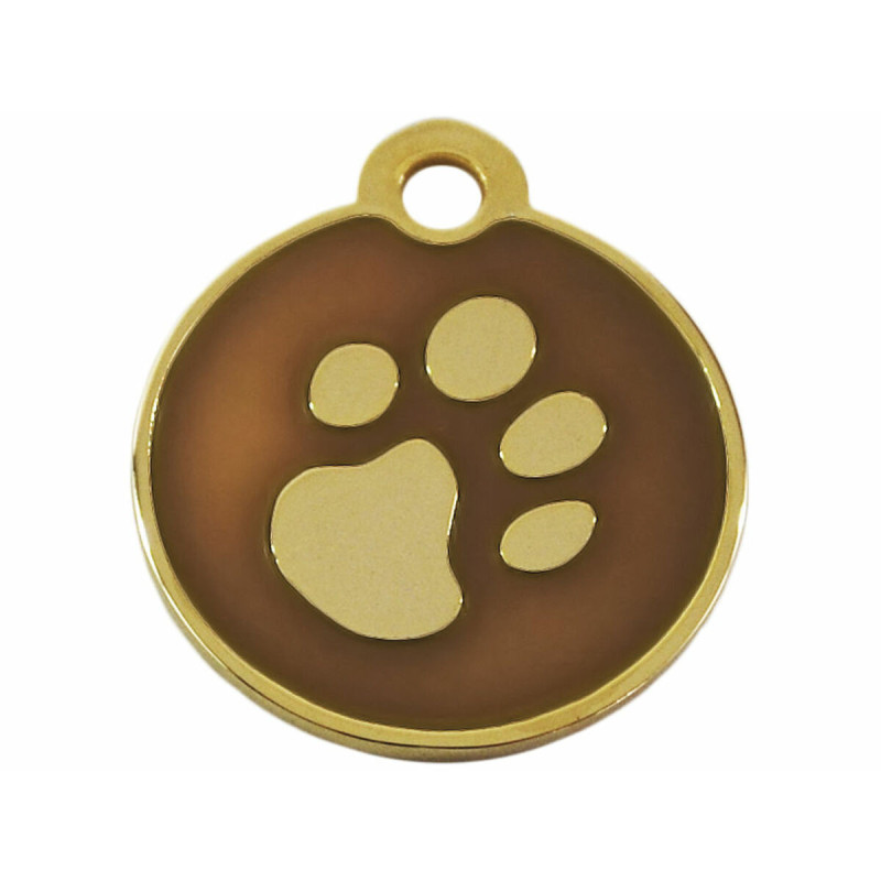 Identification plate for collar Imarc Circle Brown Golden,,,