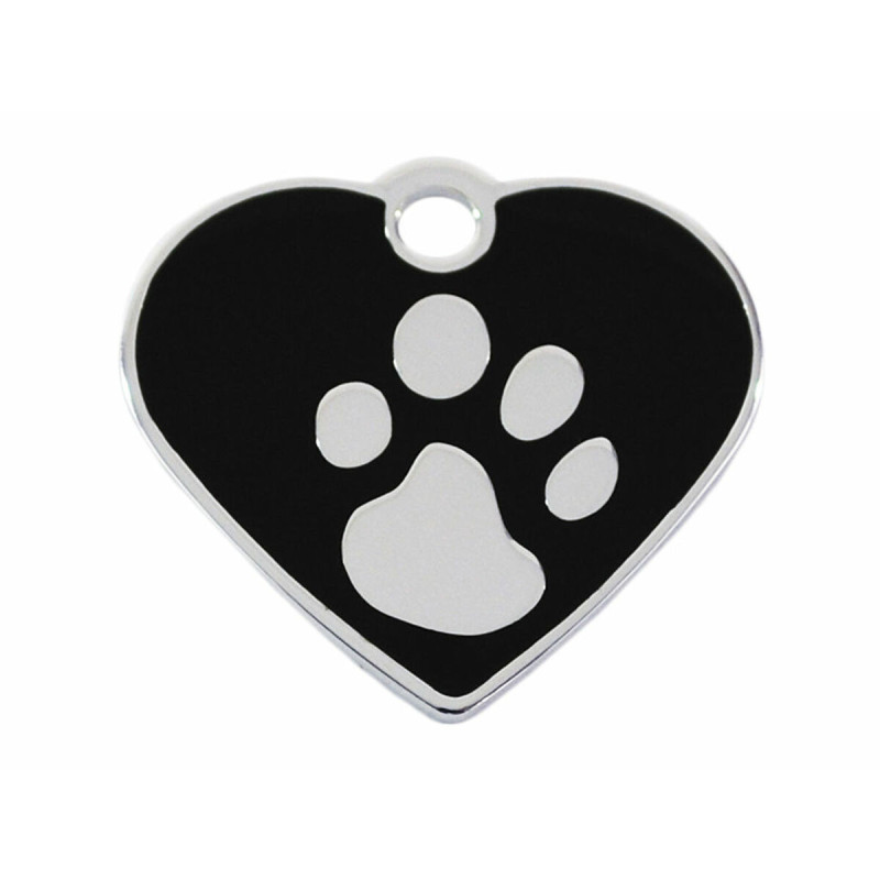 Identification plate for collar Imarc Heart Black Silver,,,
