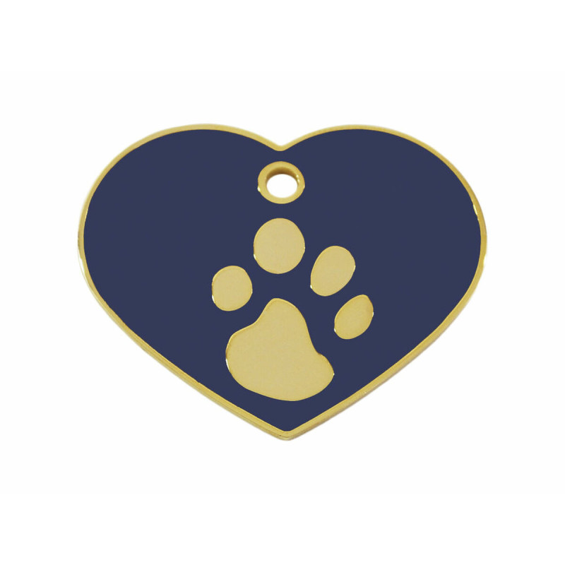 Identification plate for collar Imarc Heart Blue Golden,,,