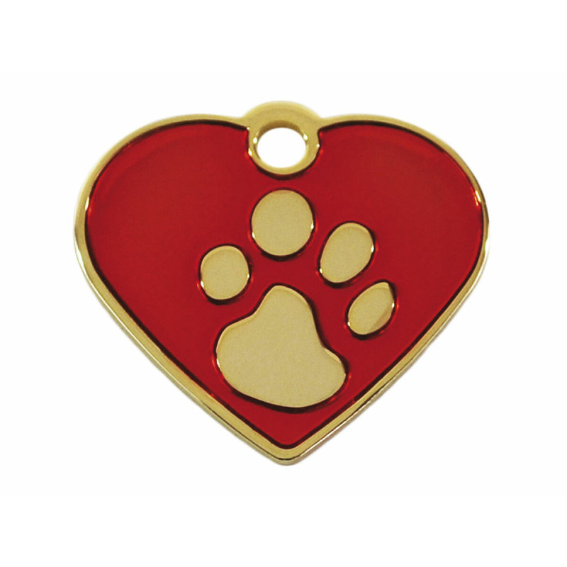 Identification plate for collar Imarc Heart Red Golden,,,