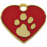 Identification plate for collar Imarc Heart Red Golden,,,