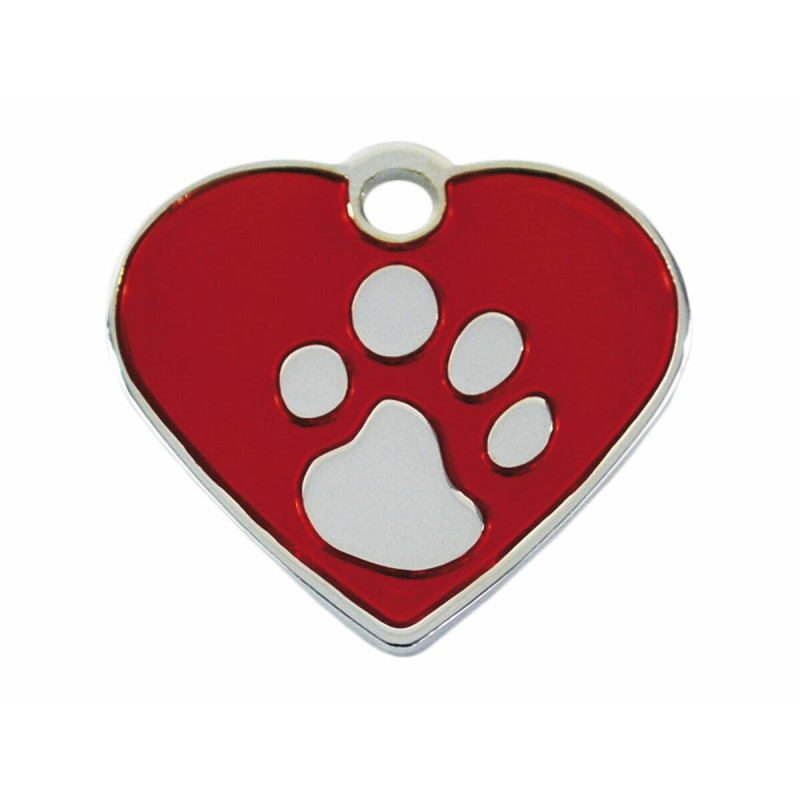 Identification plate for collar Imarc Heart Red Silver,,,