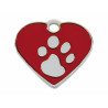 Identification plate for collar Imarc Heart Red Silver,,,