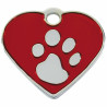 Identification plate for collar Imarc Heart Red Silver,,,