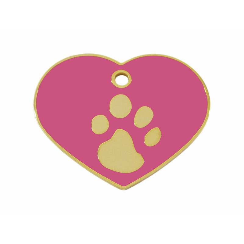 Identification plate for collar Imarc Heart Pink Golden,,,