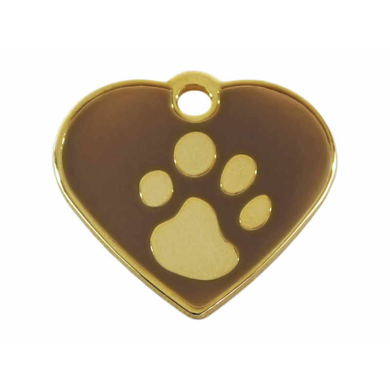 Identification plate for collar Imarc Heart Brown Golden,,,