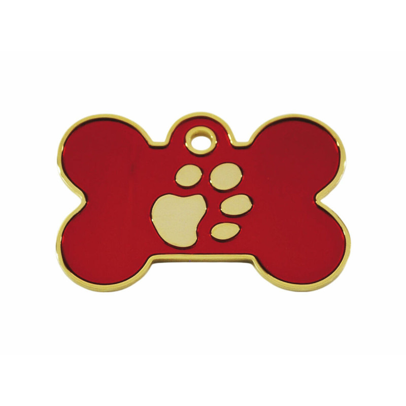 Identification plate for collar Imarc Bone Red Golden,,,
