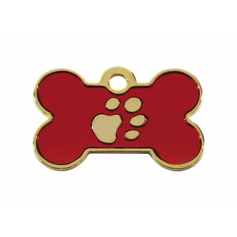 Identification plate for collar Imarc Bone Red Golden,,,