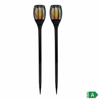 Saules dārza lāpu komplekts Lumi Garden Maity Sun Mini Melns Plastmasa 70 cm (2 gb.),,,